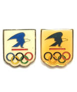 USPS Eagle Olympic Rings Shield Pin Lot 2 Gold Tone USOC Sponsor Sports ... - $13.99