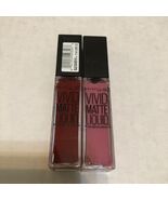 2X Maybelline New York Vivid Matte Liquid Lipstick #36 Red Punch #12 Twi... - $6.92 CAD