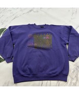 Laurel Burch Womens Vintage 90s Pullover Sweatshirt Size XL Purple Gold Art - $630.23 MXN