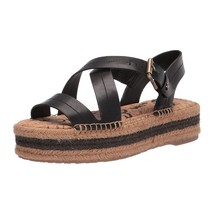 Sam Edelman Women Platform Slingback Sandals Aisling Size US 8M Black Leather - £49.18 GBP