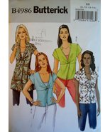 Butterick B4986 Misses Top and Camisole; Size BB (8-10-12-14) - £3.86 GBP