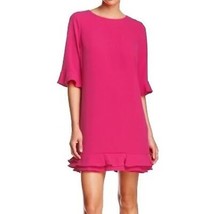 NWT Womens Size 8 Cece Fuchsia Pink Kate Ruffle Shift Mini Dress - £32.71 GBP