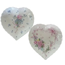 Mikasa Japan Heart Shape Dish Set Always and Forever All My Love 6&quot; Trin... - £47.62 GBP