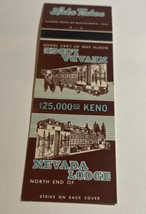 Nevada Lodge $25,000 Keno Lake Tahoe Matchbook Cover - £4.62 GBP