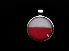 Design 75 Polish necklace Red White Poland or pierced earrings Pendant w/ Glass  - £18.64 GBP