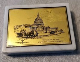 United States Capital Building Paper Weight Marble with Metal plate,  vi... - $8.90