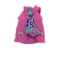 NWT My Life 18&quot; Swimsuit and Pink Coverup Purple Rainbow Swimsuit Doll Clothes - £9.02 GBP