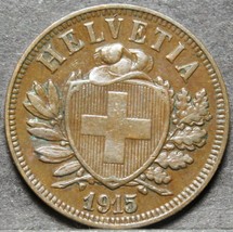 Switzerland 2 Rappen, 1915~More then 105 Years old - $9.86