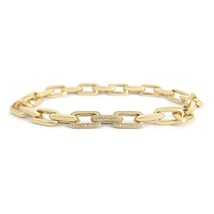 Authenticity Guarantee 
Pave Diamond Chain Link Bracelet 14K Yellow Gold, 6.7... - £3,042.96 GBP