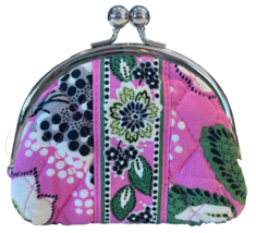 Vera Bradley Double Kiss Priscilla Pink Kisslock Coin Purse Wallet Pink ... - $446.40 MXN