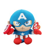 NWT TY Beanie Baby Captain America Marvel Plush TY 6&quot; - €6,55 EUR