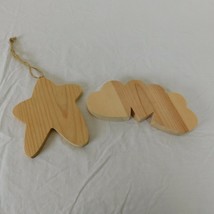 Unfinished Wood Pieces for Crafting Painting Lot of 2 Triple Hearts Hang... - $5.95