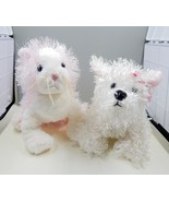 Webkinz By Ganz White Terrier Dog HM106 Pink and White Cat HM189 Lot of ... - £15.10 GBP