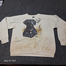*** Vintage Lee Black Lab Hunting Dog Sweatshirt ** Stained Destroyed Si... - $17.05