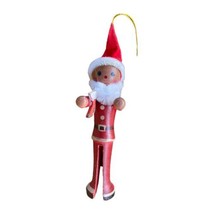Giftcraft Wooden Clothespin Black Santa Ornament Taiwan - £11.64 GBP