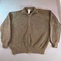 Full Zip Cotton Sweater Jacket L.L. Bean Men’s L Reg Brown Knit Casual L... - $34.95
