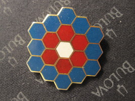 vintage enamel Lapel Pin: Blue, Red, White Honeycomb - Fort Dodge - rare  - £11.99 GBP