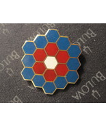 vintage enamel Lapel Pin: Blue, Red, White Honeycomb - Fort Dodge - rare  - £11.73 GBP