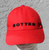BOTTER Classic Red Baseball Cap Hat Black Logo 6 Panel Adjustable Back C... - £92.88 GBP