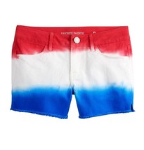 Favorite Shortie SO Girls Size 14 Flag Cuffed Jean Shorts Red White Blue - £10.40 GBP