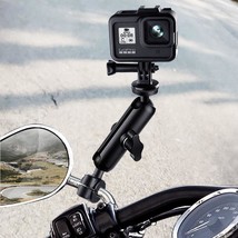 Metal Motorcycle Bicycle Camera Holder Handlebar Mirror Mount For Go Pro &amp; Phone - £5.42 GBP+