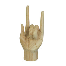 Carved Wood Sign Language I Love You Hand Gesture Statue 7.75 Inches High - £27.76 GBP