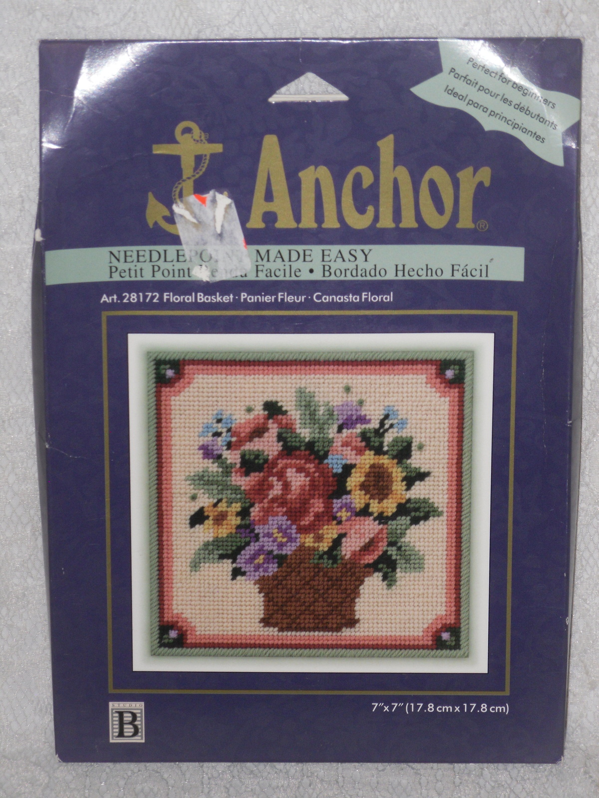 Floral Basket Needlepoint Embroidery Kit Anchor #28172 - $9.95