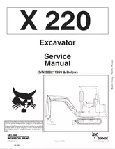 BOBCAT X 220 EXCAVATOR SERVICE MANUAL SN 6720230 - $7.00