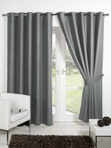 Door Curtains Set of 2 Piece  ( Grey)  with 3 Layers Weaving Thermal Insulated - £53.53 GBP
