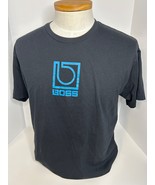 Boss Guitar Pedals Blue Logo Men&#39;s Short Sleeve T-Shirt In Black Size XL - $23.48