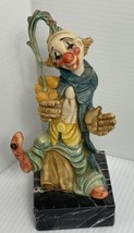 Vtg Clown Sculpture Figurine Made In Italy Multicolor Fontanini Marble Base 6 In - £11.18 GBP