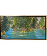 Broad Creek. 30&quot; x 15&quot; Original Oil Painting, Landscape with Black &amp; Gol... - $269.99