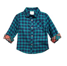 First Impressions Baby Boy 3-6M Navy Nautical Plaid Pocket Button Down S... - £9.99 GBP