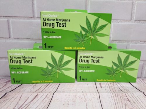 3 Pc Lot- VeriQuick At Home Marijuana Drug Test, 5 Min Results, 98% Accurate