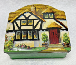 Vintage Clotted Cream Toffee Tin Tuckers of Totnes Devon Thatched Cottag... - $36.14