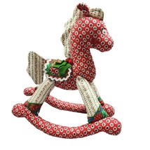 Vintage 1970&#39;s Handcrafted Quilted Fabric Plush ROCKING HORSE Christmas ... - $494.56 MXN