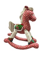 Vintage 1970&#39;s Handcrafted Quilted Fabric Plush ROCKING HORSE Christmas ... - $35.23 CAD