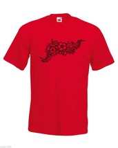 Mens T-Shirt Henna Pattern Flowers, Ethical Symbol tShirt, Tattoo Shirt Indian - £19.46 GBP