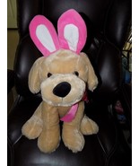 Happy Go Fluffy Puppy With Bunny Ears 15&quot; NEW - £15.31 GBP