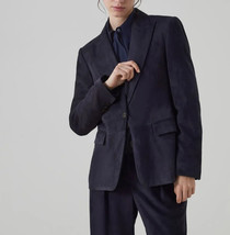 Stylish Navy Blue Genuine Suede Leather Blazer Handmade Fashioanble Formal Party - $100.09+