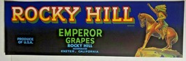 Vintage Rocky Hill Original 1940s Exeter CA Emperor Grape Crate Label  Z-2 - £11.79 GBP