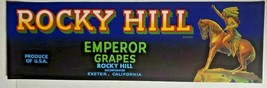 Vintage Rocky Hill Original 1940s Exeter CA Emperor Grape Crate Label  Z-2 - £11.79 GBP