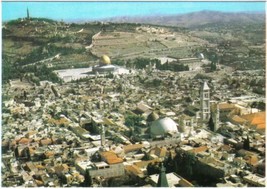 Israel Postcard Jerusalem Bird&#39;s Eye Aerial View - £2.44 GBP