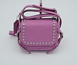 NWT Coach Rivets Dakotah 15 Purple Leather Studded Crossbody Bag New 357... - £153.39 GBP