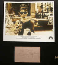 AUDREY HEPBURN :  (BREAKFAST AT TIFFANYS) HAND SIGN AUTOGRAPH CARD &amp; PHOTO - $1,484.99