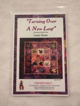 Turning Over a New Leaf Quilt Pattern 62x62 Laura Heine Fiberworks UC - $8.54