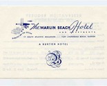 The Marlin Beach Hotel Brochure Fort Lauderdale Florida 1956 - £21.80 GBP