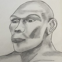 Original Portrait Man Pencil Drawing from 1960s Sketch Book  9x12 in OOAK - £39.55 GBP
