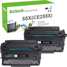 Aztech Compatible Toner Cartridge Replacement for HP CE255X 55X 55A  2 Pk Black. - £38.06 GBP