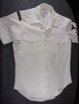 Us Navy Usn Uniform Creighton Half Sleeve White Shirt Size 15 M 15 1/2 Stains - £12.39 GBP